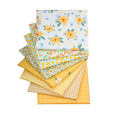 Yellow Floral Fat Quarters Bundle pack of 8